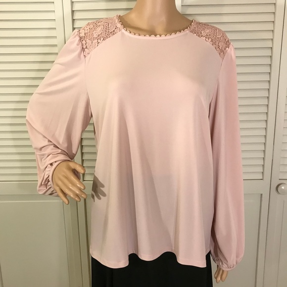 NWT Karl Lagerfeld Crochet Lace Top Blouse Large